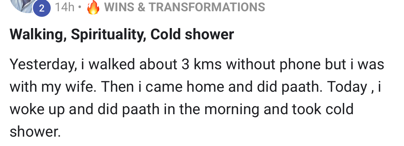 Real member testimonial screenshot