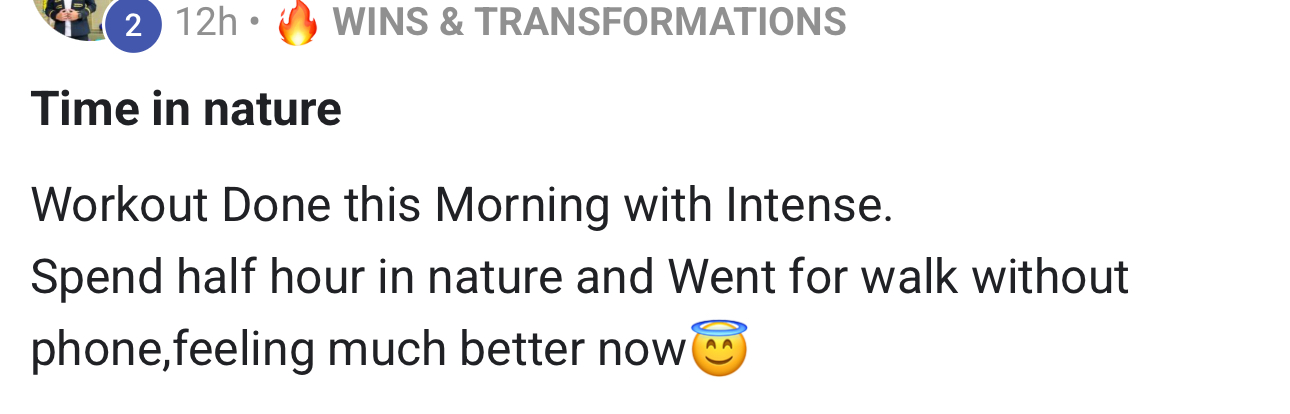 Real member testimonial screenshot