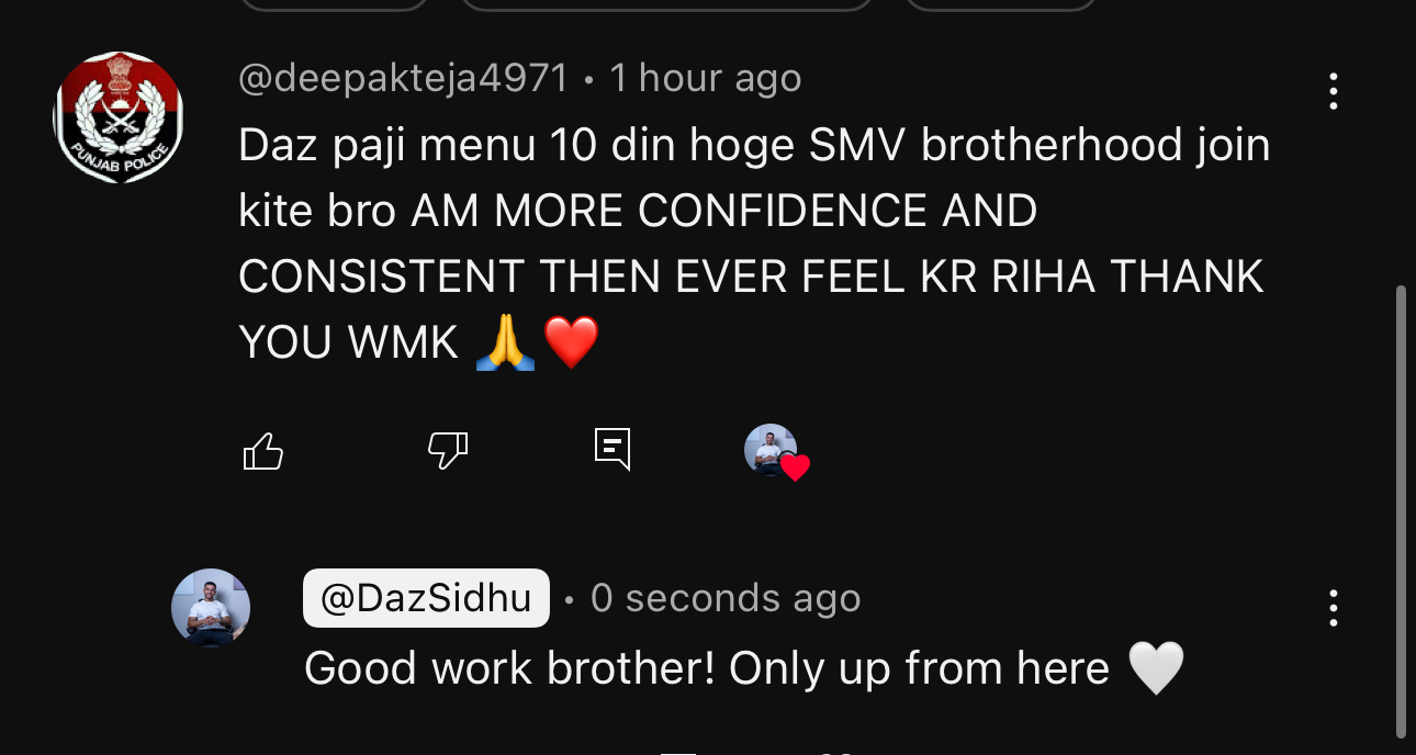 Real member testimonial screenshot