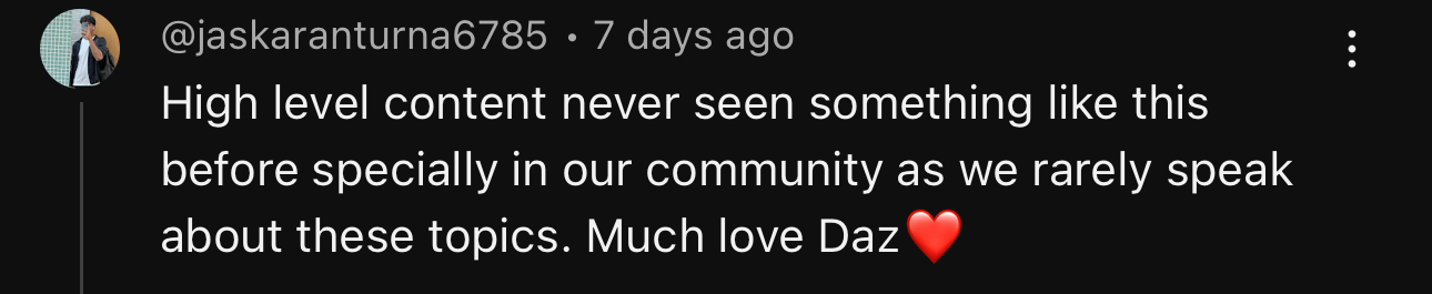 Real member testimonial screenshot
