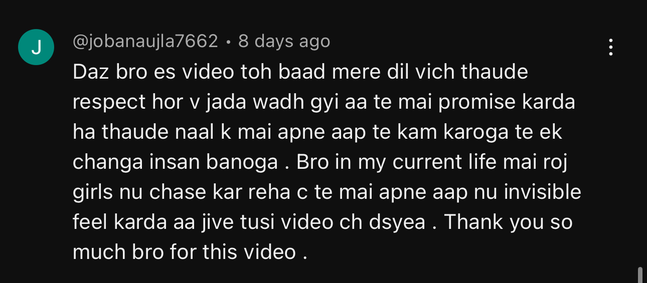 Real member testimonial screenshot