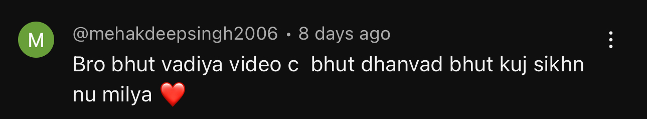 Real member testimonial screenshot