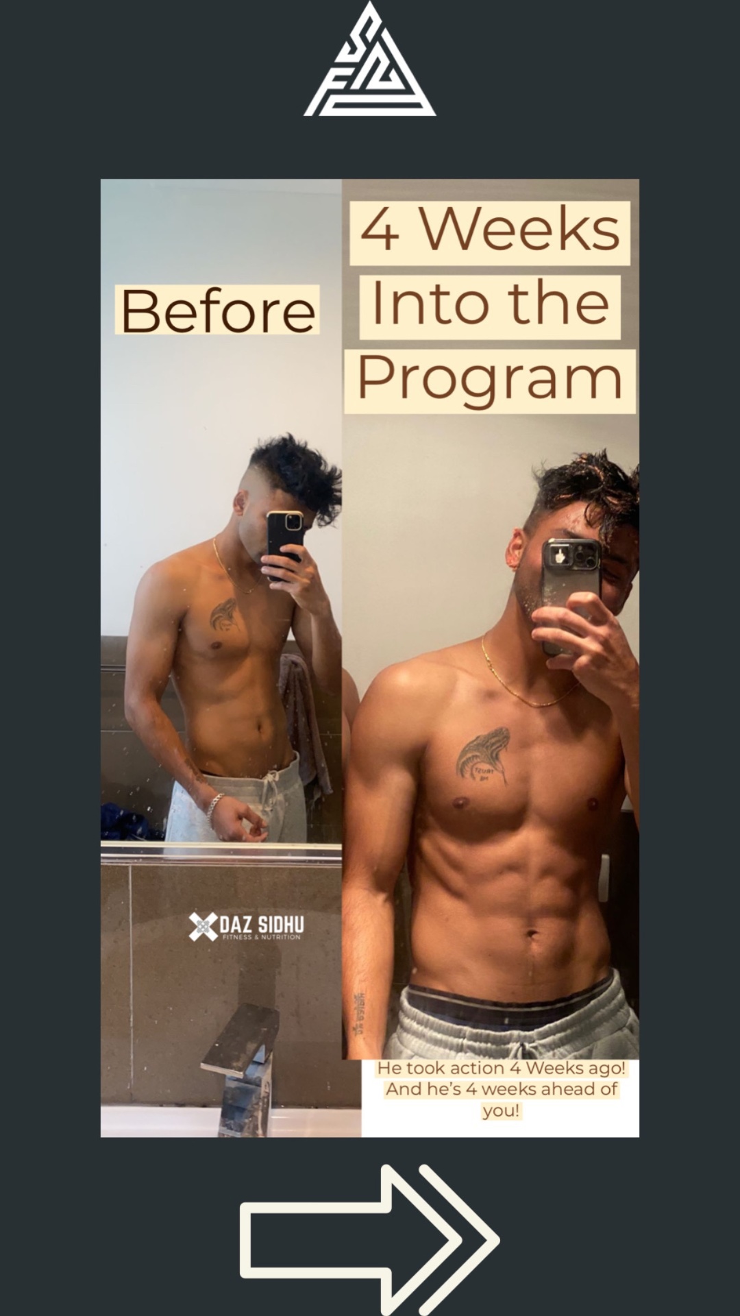 Real client transformation 4 weeks into the program